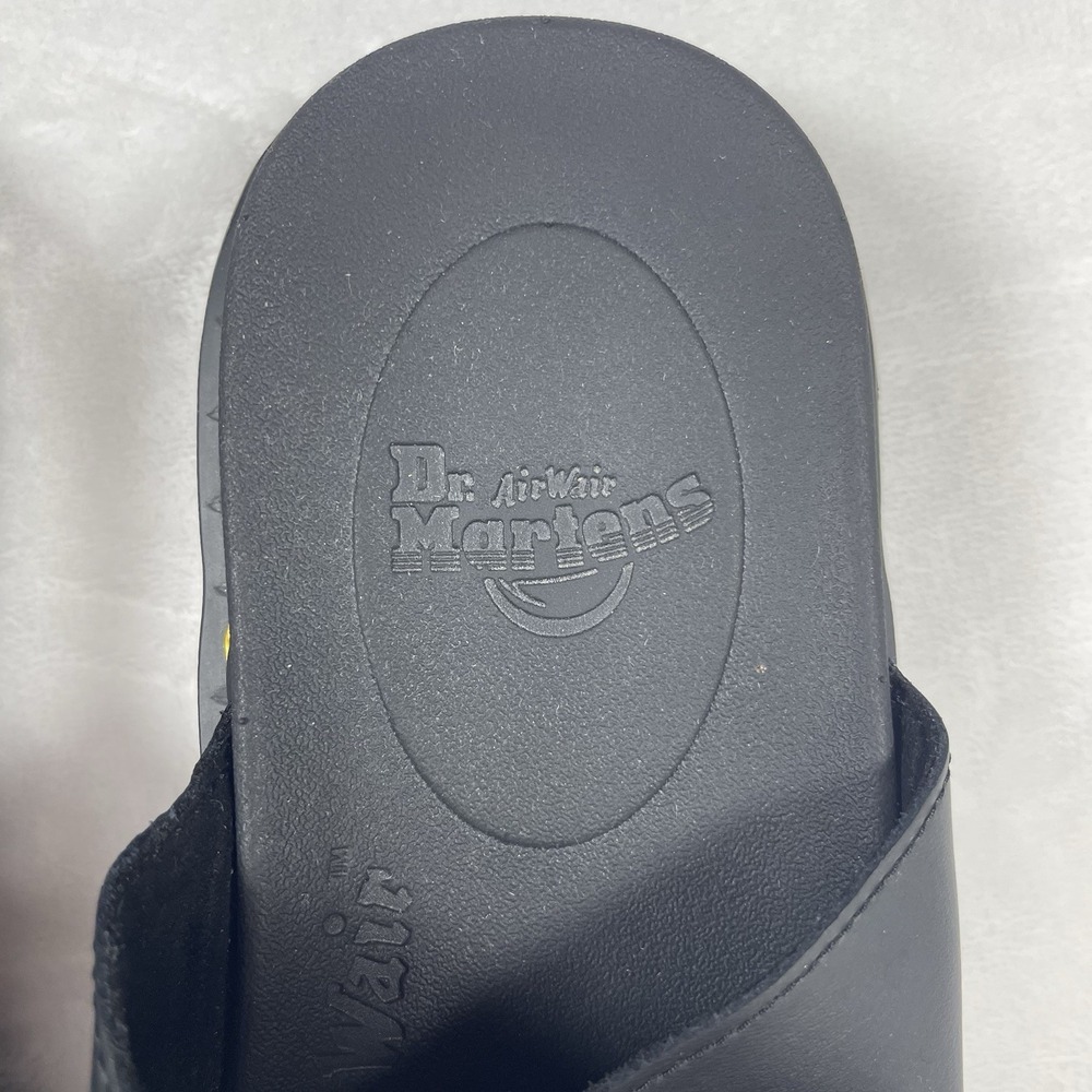 Dr. Martens Dax Slide Sandals Mens Size 9 Black Leather AirWair Sole Women's 10 - Picture 6 of 8